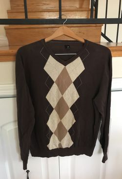 J. Ferrari brown argyle sweater