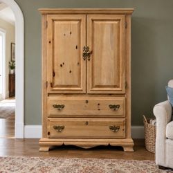 Rustic Wood Armoire – Beautiful Bedroom or Linen Storage