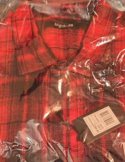Big Dude Black and Red plaid button-down shirt
