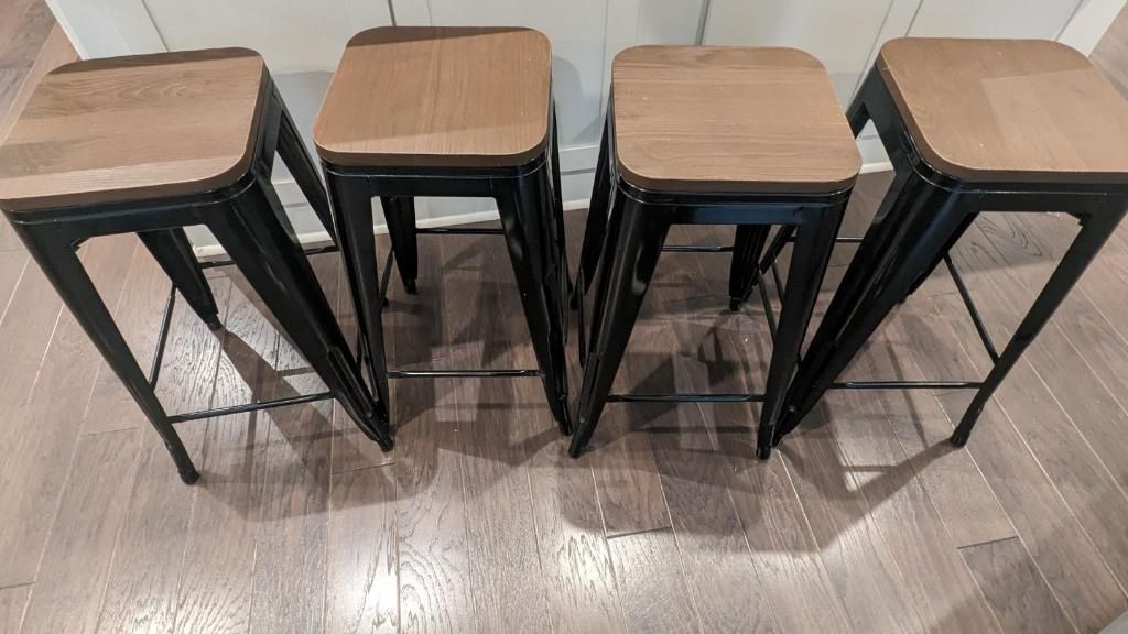 (( Moving Must go )) 4 Decorative Accent Bar Stool for Indoor and Outdoor Wooden...