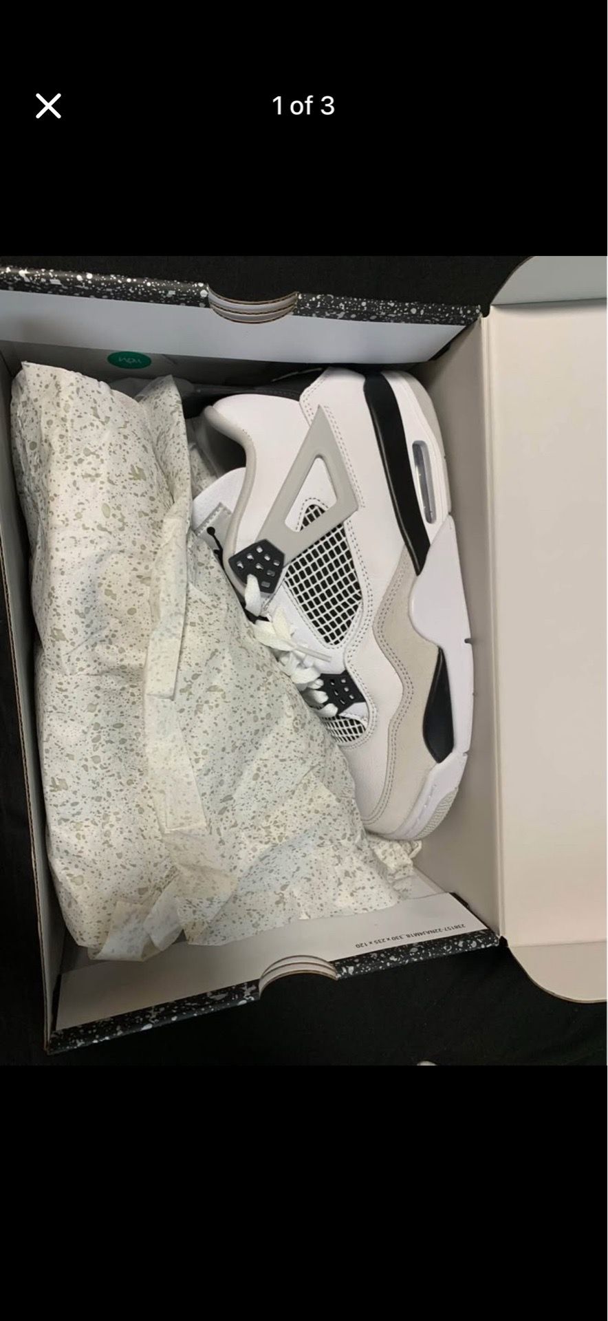 Jordan 4 black military size 9 Men