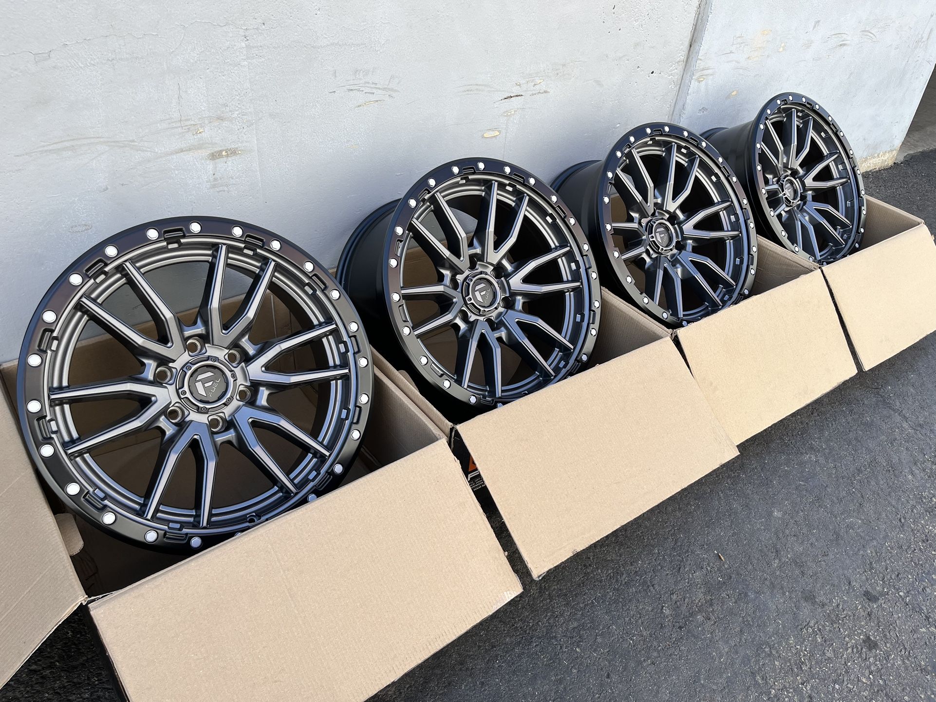 20” INCH FUEL REBEL GUNMETAL GREY FINISH OFF ROAD WHEELS/RIMS for Sale