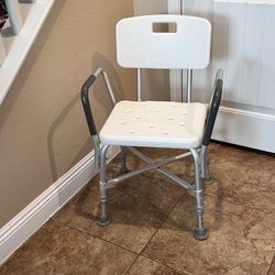 Heavy Duty Shower Chair With Back And Armrests 