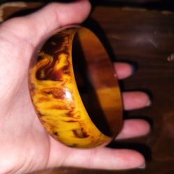 Vintage Butterscotch Bakelite Bangle Simichrome Tested 
