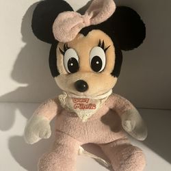 Vintage Disneyland Disney World Baby Minnie Mouse Plush Toy