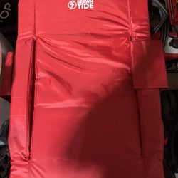 BRAWNTIDE Stadium Seat with Back Support - Comfy Cushion, Thick Padding, 2 Steel Bleacher Hooks, 4 Pockets, 2 Cup Holders, Reclining Back, Ideal Chair