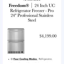 T24UC925DS Freedom® 24 Inch UC Refrigerator Freezer - Pro 24'' Professional Stainless Steel