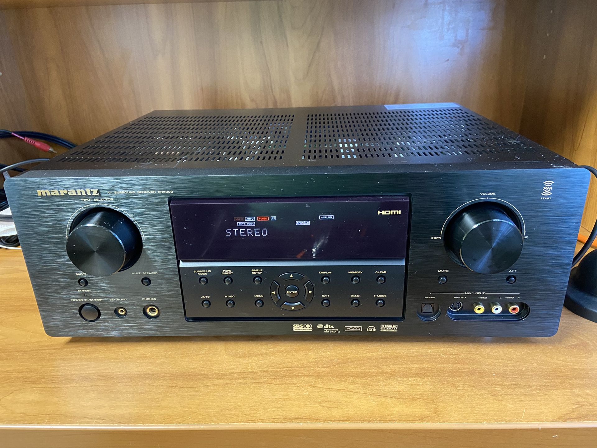 Marantz SR 5002 7.1 channel HDMI 4 to 16 ohms XM Ready surround Sound. Dolby Digital surround EX, DTS-ES. Used but excellent condition. No remote i