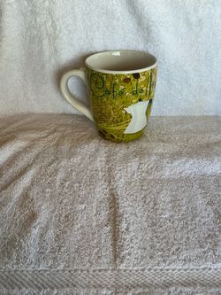 Debra Valencia Blue Harbor Coffee Mug ā Green āCafĆ©ā Theme, Ceramic