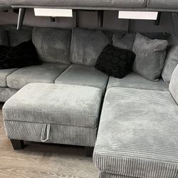 3pc L Sectional W/ Ottoman 