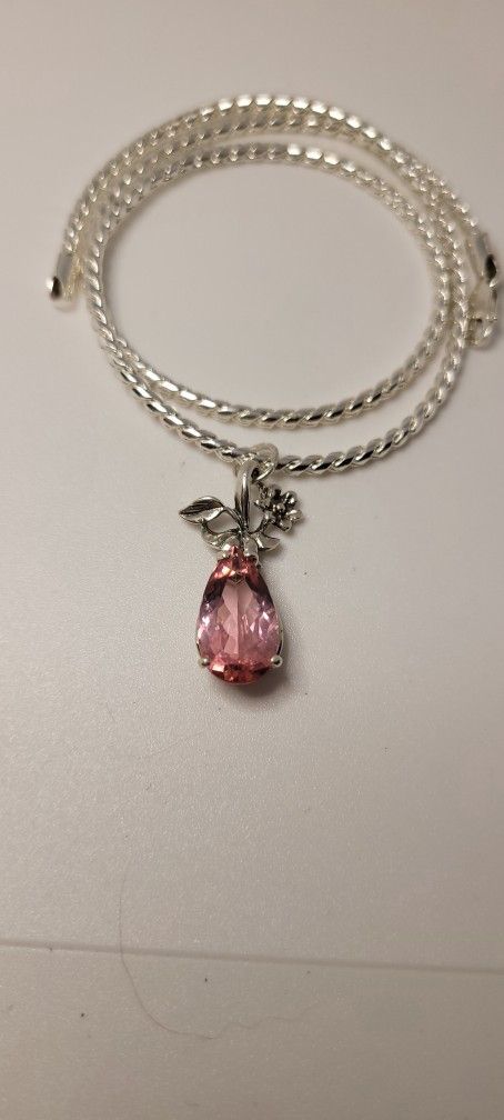 Rosolite Garnet Cherry Blossom Pendant