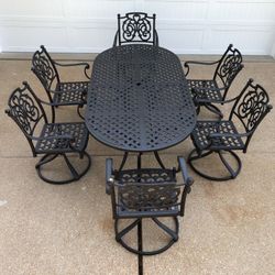Hanamint St Augustine Heavy Outdoor Patio Furniture 6 Seat Dining set-7ft table