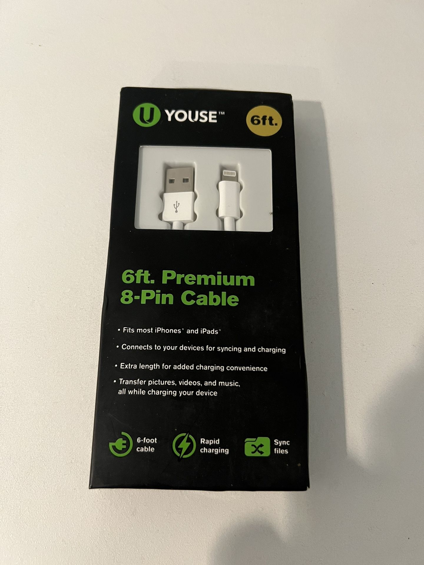 Brand New - Youse Premium Lightning Cable 6ft