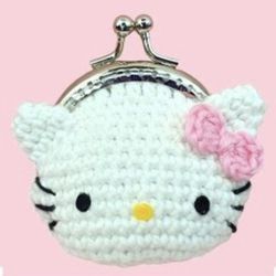 Crocheted Hello Kitty Inspired Coin Purse