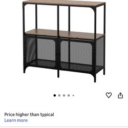 $125 Built IKEA Fjällbo Shelf Unit, Black with 2 basket drawer