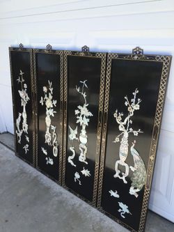 Vintage decorative  4  hanging panels