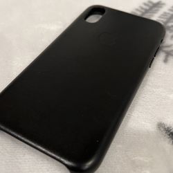Authentic  Black Leather Apple iPhone XS Case 