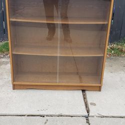 Vintage Midcentury BookCase With Sliding Glass