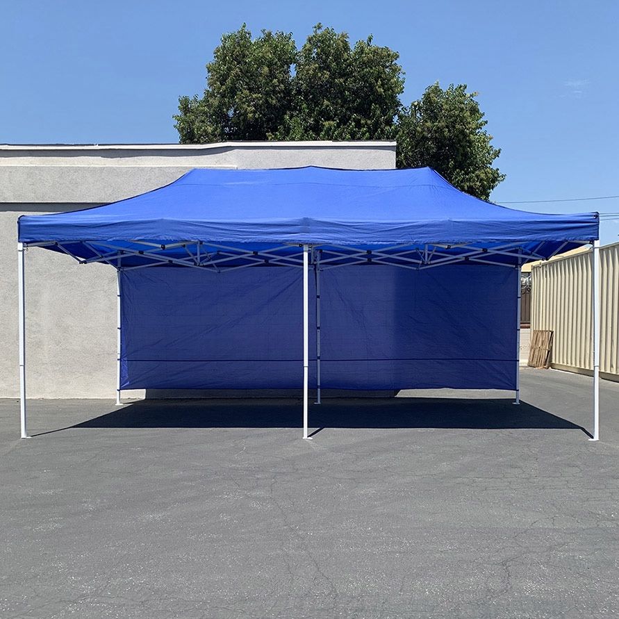 (New) $205 Heavy Duty 10x20 ft Instant Popup Canopy Shades with (2) Sidewalls 