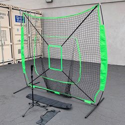 (Brand New) $75 Baseball Softball Practice Set (Include 7x7ft Net and Ball Tee) Batting Training