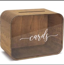 Wooden Wedding Card Box with Slot