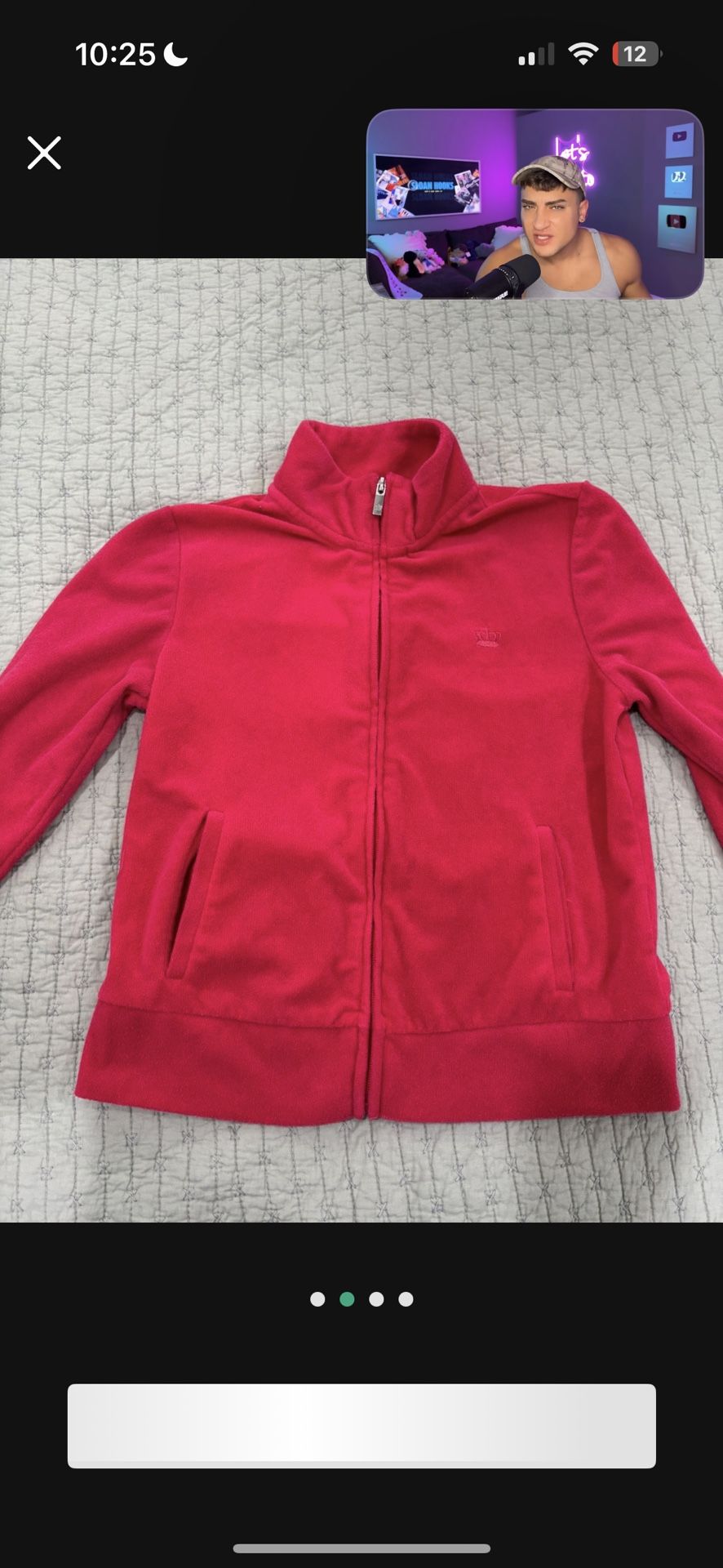 Juicy Couture Women's Pink Terry Cloth Jacket