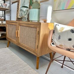 READ AD New Credenza Art Planter Plants Pot Vase Dresser Table Sofa Teak Bookcase Mirror Desk Lamp Pottery Wood Ceramics Couch Loveseat Chair 