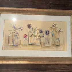 Framed Floral Art 16.5 x 25.5 Smoke free