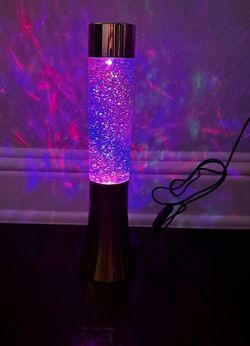 12-inch Rainbow Glitter lamp/purple-gold