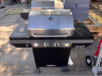 4-Burner Propane Gas Grill in Black with Stainless Steel Main Lid