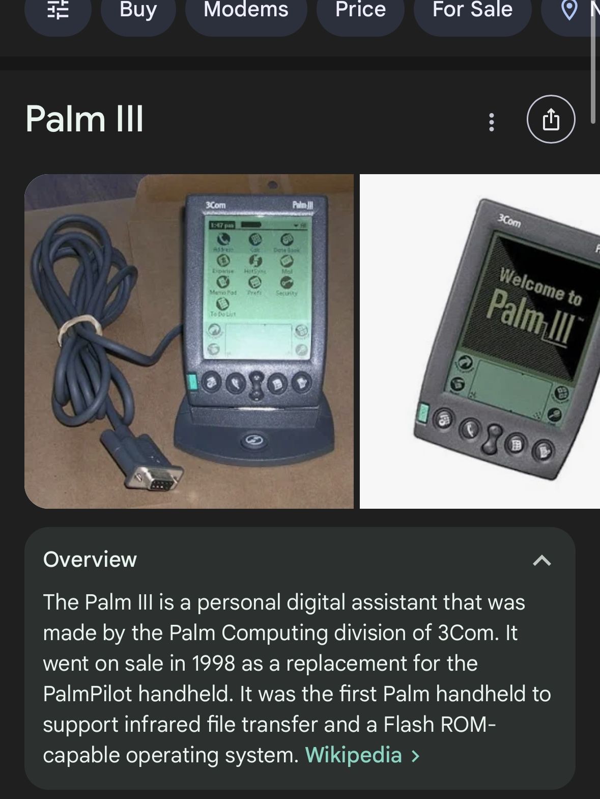 PALM III first portable Computer