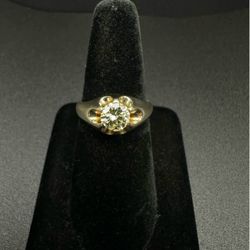14k Gold men's ring W 1.25 karat diamond!