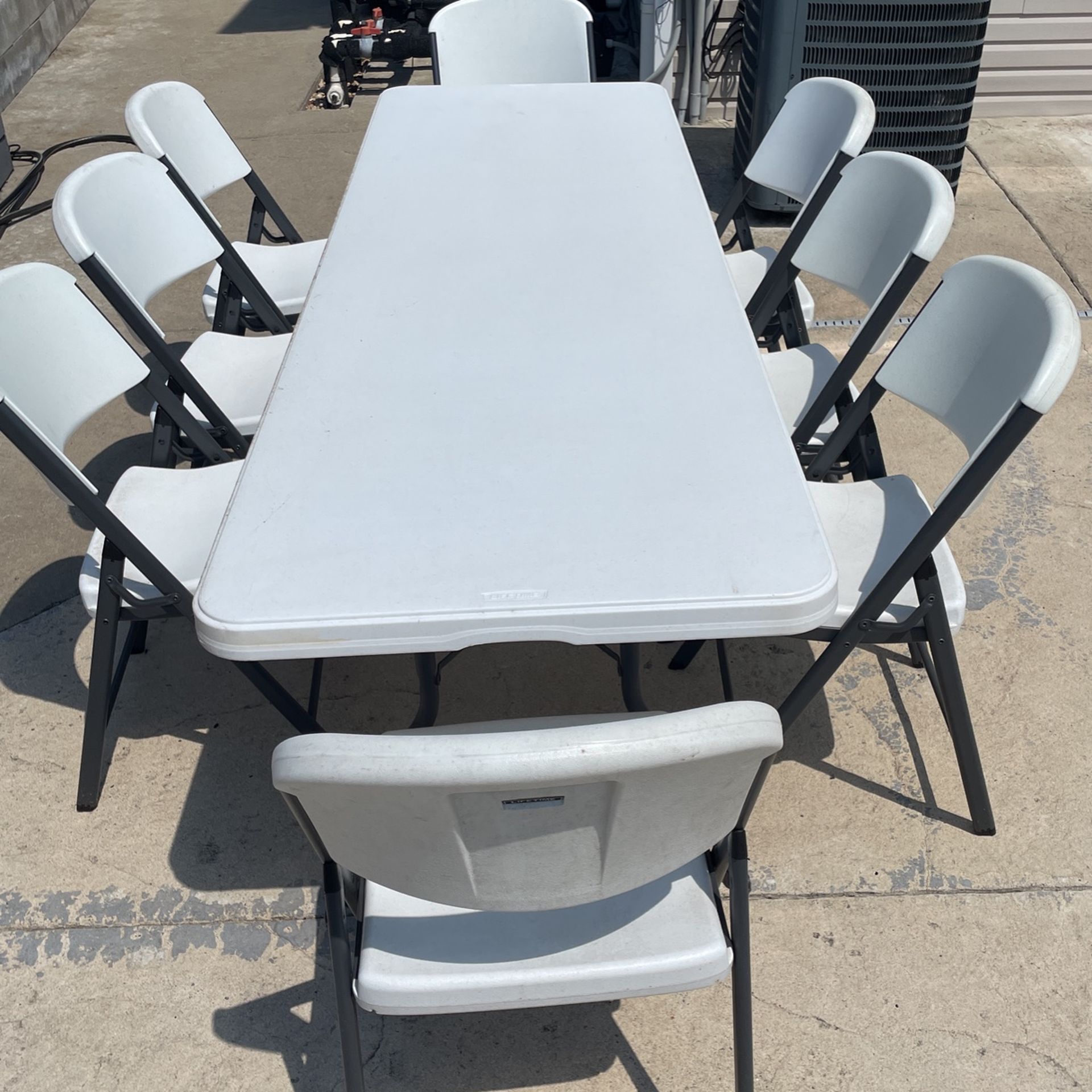 8 Ft Foldable Table And 8 Foldable Chairs