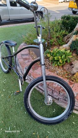 Lowrider Mens Black Stretch Cruiser w Chopper Front & Drum  Brakes