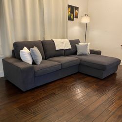 Delivery - Reupholstered Hillared Anthracite KIVIK Sectional