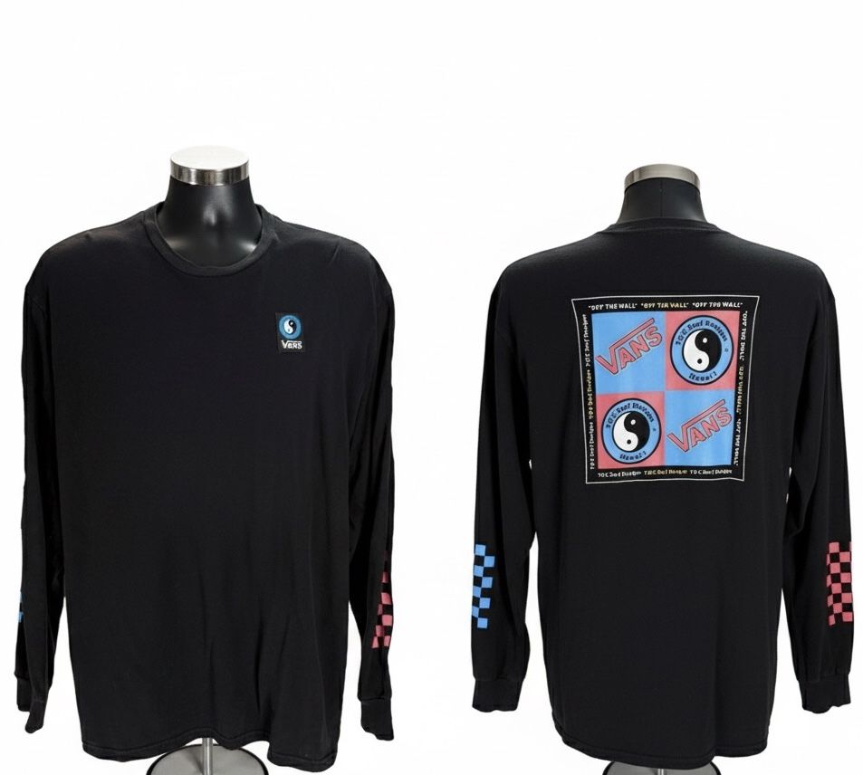 Vans x T&C Surf Designs Hawaii Yin Yang Long Sleeve Black Shirt Large - Skater