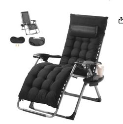 26 inch zero gravity recliner lounge chair black