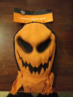 Adult BURLAP PUMPKIN MASK