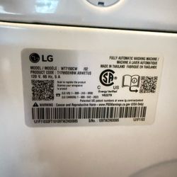LG Washer And Dryer 