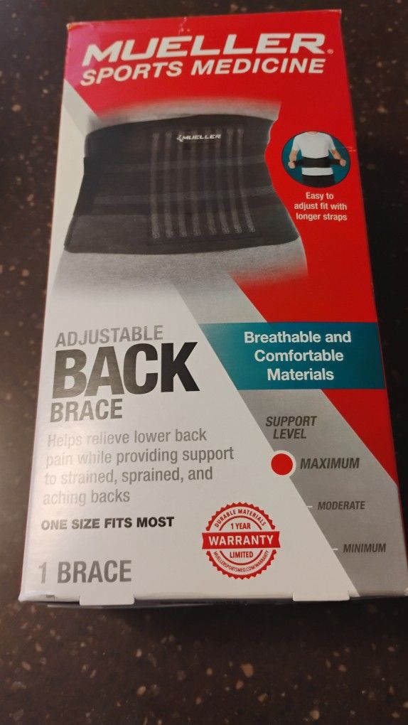 MUELLER BACK BRACE ADJUSTABLE NEOPRENE ONE SIZE #6711