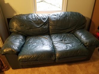 Leather loveseat