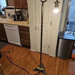 vintage antique brass gentleman's reading floor lamp by GEBR. KAISER & CO