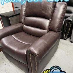 Brown Recliner Couch Sofa New Cafe Leather Nuevo 