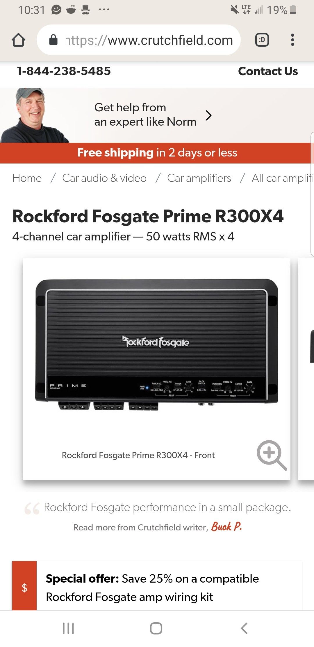 Rockford fosgate 4 channel amplifier