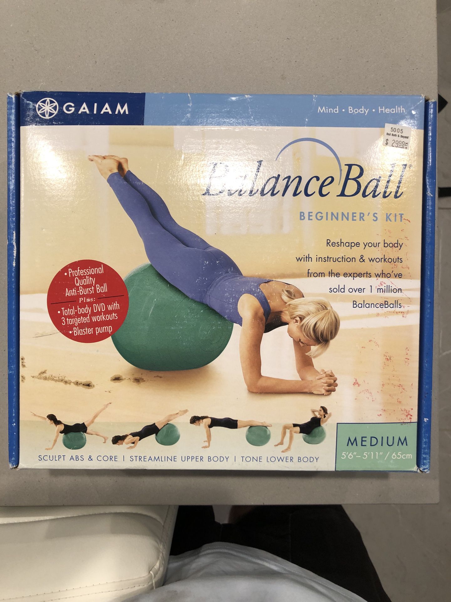 Gaiam Balance Ball Beginners Kit Size M