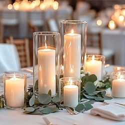 5 Sizes Tall Hurricane Candle Holders