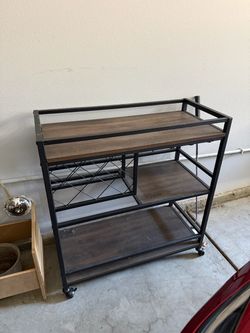 Bar Cart with Wine Rack