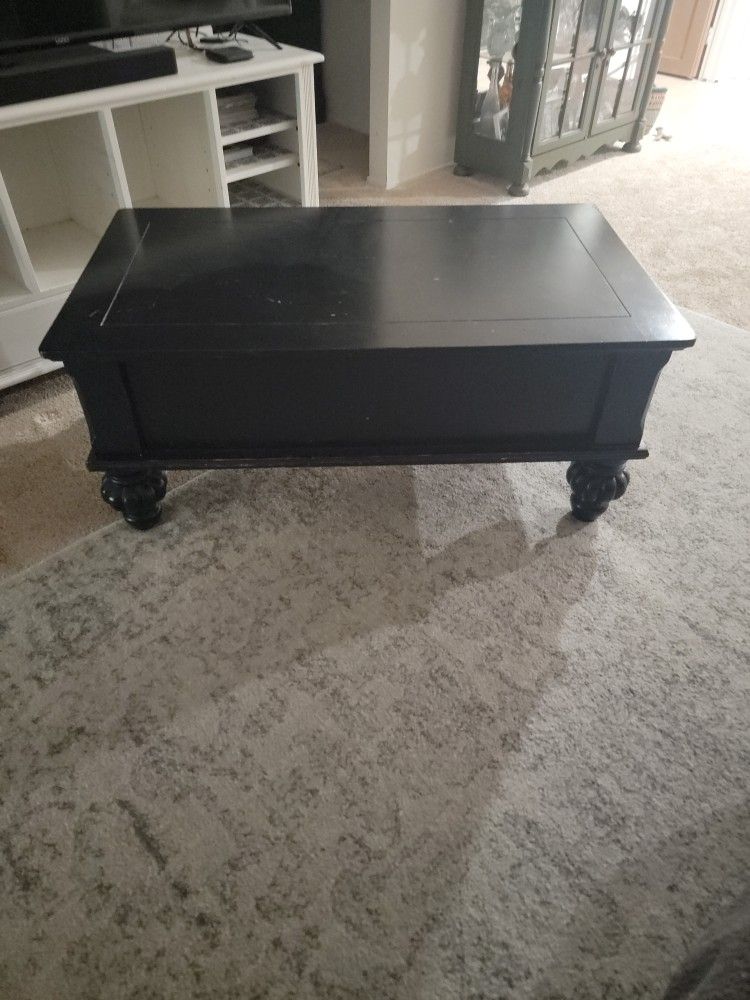 Black 2 Drawer Sturdy Coffee Table Looks Nice In Livingroom