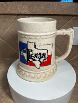 Vintage Texas Lonestar Flag State Stoneware Large Mug/Cup