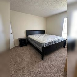 Queen size Bed frame with Night stand